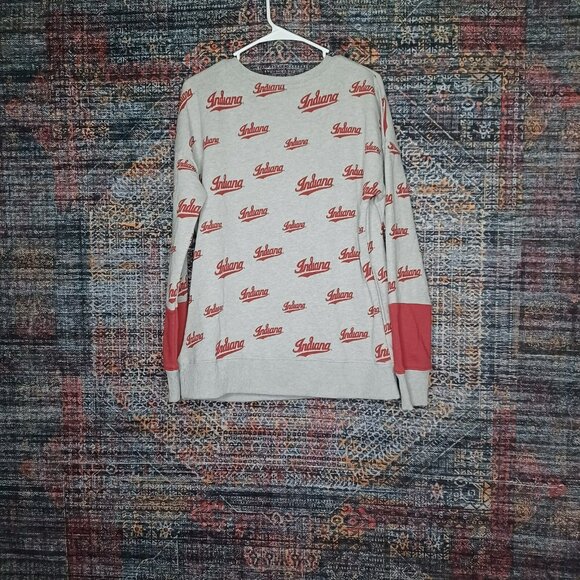 Gen.2  womens IU Indiana Hoosiers AOP Spellout heathered crewneck sweatshirt XL - Picture 2 of 7